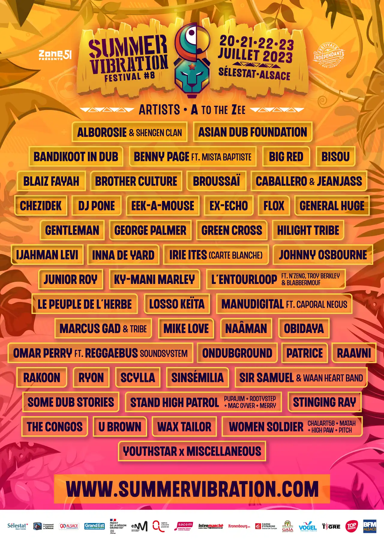 Summer Vibration 2023 Affiche Programmation Complète